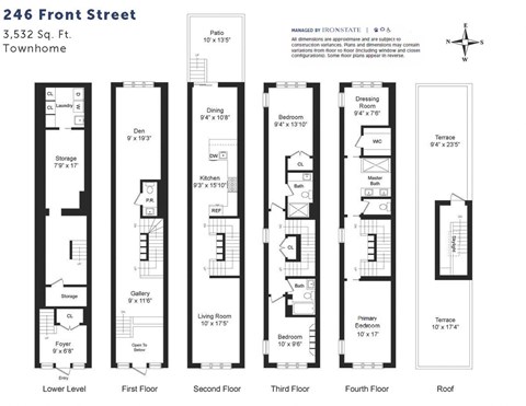 Floor plan for 3 beds, 3 baths, 3532 sqft